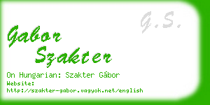 gabor szakter business card